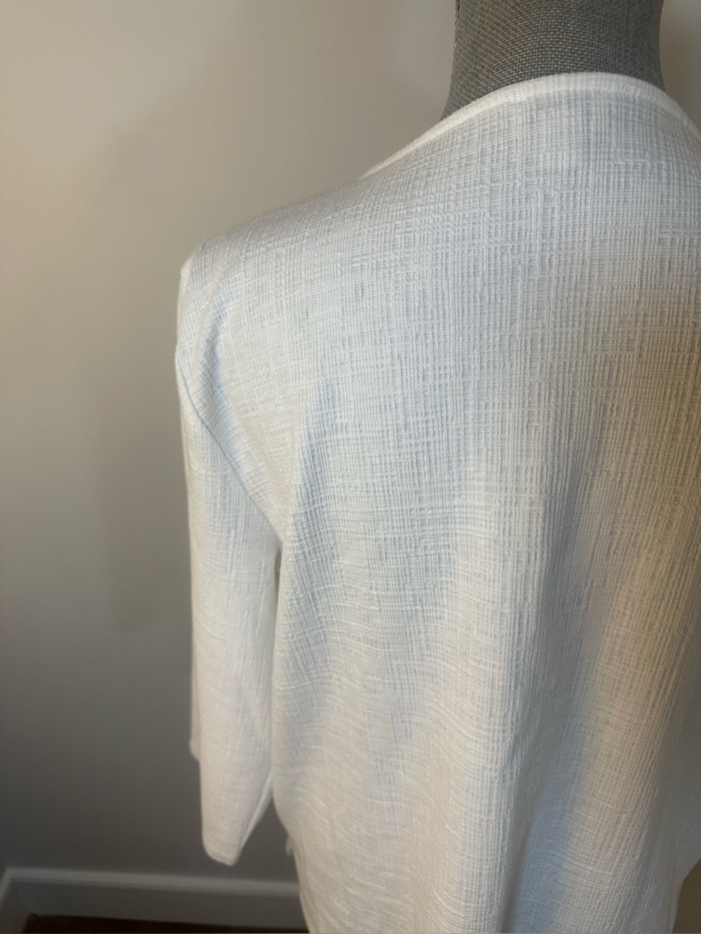 J. Crew White Waffle-Knit Top size Large - Picture 11 of 13